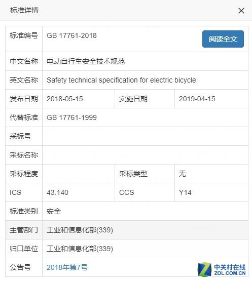 废除19年前旧规 电动车新国标正式出台  